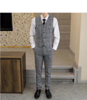 Traje De Negocios Para Hombre Slim Fit Conjunto Tres Piezas Con Chaleco Y Pantalones Elegante Vestimenta Profesional Para Bodas - details 3