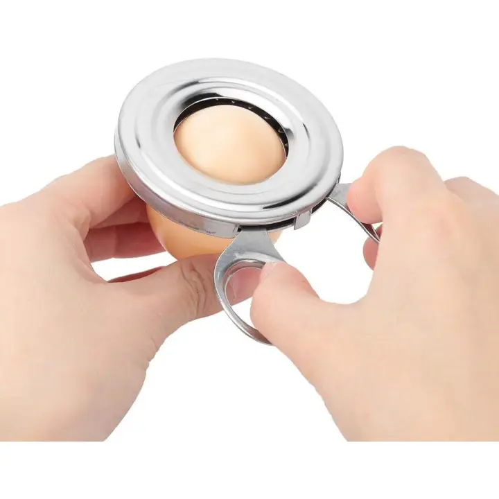 Boyed Egg Tool Egg Shell Cracker Cortador de huevos de acero inoxidable Pelador de huevos fácil Gadget de cocina Cortar la parte superior de los huevos cocinados en segundos - 1