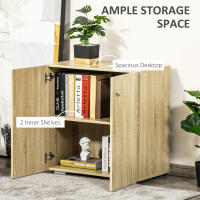 HOMCOM Aparador de Salón con 2 Puertas Armario Auxiliar con 2 Estantes para Libros Ropa Juguetes Estilo Moderno 70x39x70 cm - details 4