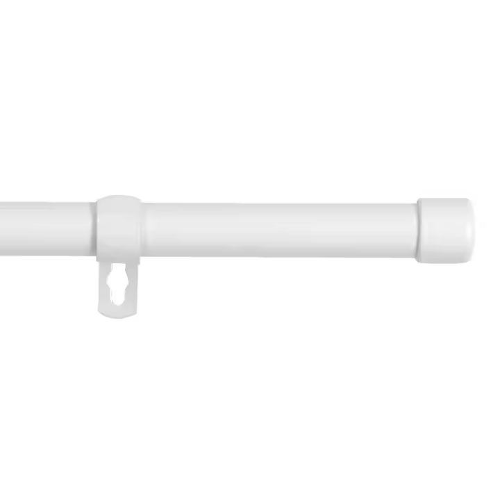 Barra de Cortina Fija con Soportes y Terminales de Plástico. Barra o Palo Delgado de ø 20 mm sencilla . Para Dormitorios, Salón, Oficina y Cocina sin Remates - 1