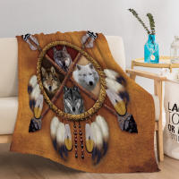 Manta De Lobo Soñador Náhuatl Manta De Ternura Para Sofá Mesa De Dormitorio Estilo Moderno Antipelusa Portátil Uso Versátil - details 4