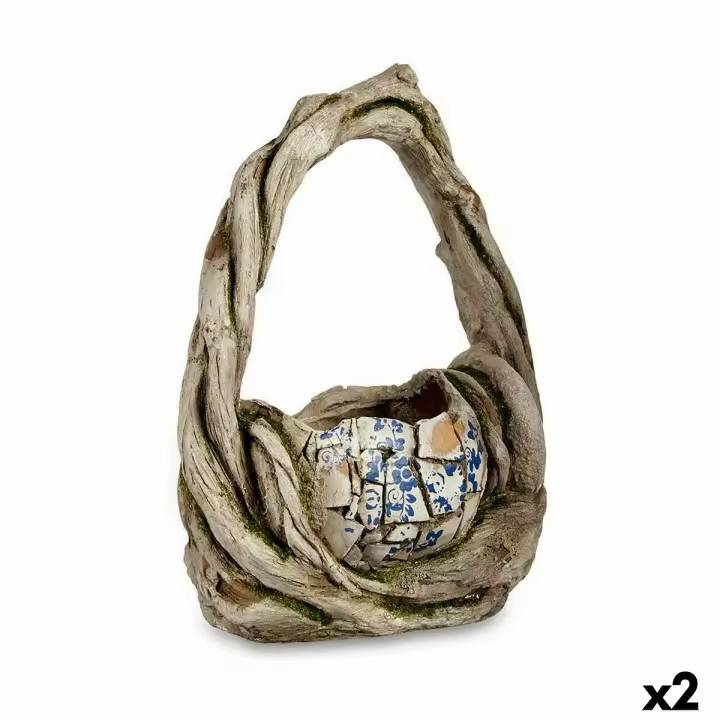 Figura Decorativa para Jardín Jarrón Poliresina 17 X 44 X 34,5 Cm (2 Unidades) - Ibergarden - 1