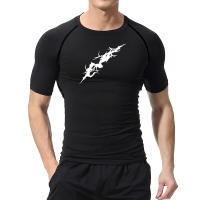 Camiseta De Compresión Con Estampado Gráfico Para Hombres Camiseta Deportiva Para Gimnasio Running Secado Rápido Camiseta Básica Activewear - details 3