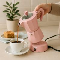 Jocca Cafetera Italiana Eléctrica Rosa 6 Tazas sin Cables con Jarra Transparente y Sistema Mantener Caliente - details 2