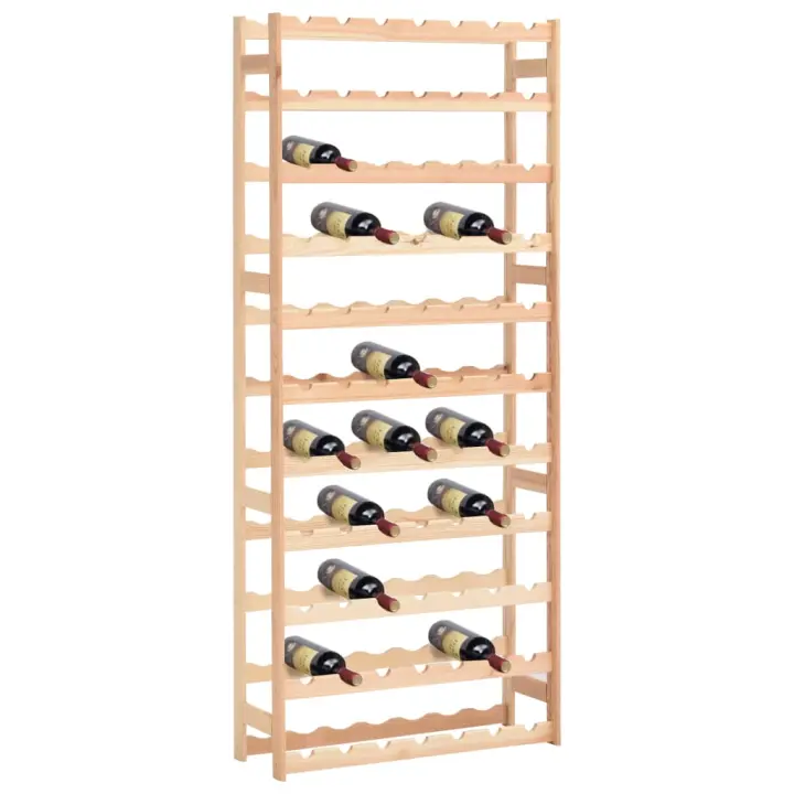 vidaXL Botellero para 77 botellas de madera de pino en color Natural/Gris/Negro y más - 1