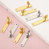 10pcs Pendantes De Estudium En Acero Inoxidable Rectangular Con Base Y Tapón Para Orejas Herramientas Para Joyería DIY - details 7