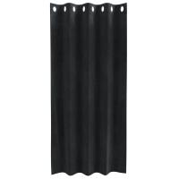 Cortinas Opacas vidaXL con Ojales 2 pcs de Terciopelo Negro - details 2