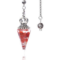 Pendule De Cuarzo Agate Natural En Forma De Cono Hexagonal Amuleto De Los Chakras Decoración Para El Hogar Y Hechicería - details 10