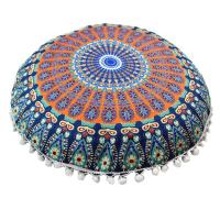 Funda De Cojín Redonda De 43 Cm 17 Pulgadas Estampado Floral Bohemio Para Meditación Y Decoración De Suelo Material Poliéster Tecido Tejido Jacquard - details 7