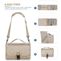 Alfombrilla De Cambio De Pañales Portátil 3 En 1 Con Bolsillos Impermeable Para Viaje Plegable Con Bolsa De Mano Para Bebés De 0 a 36 Meses - details 5