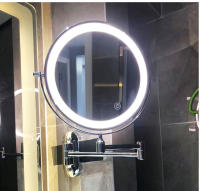 Espejo De Maquillaje Montado En La Pared 8 Pulgadas Negro Con Luz LED De 3X-10X Magnificación Doble Cara Para Baño Y Cosméticos - details 29