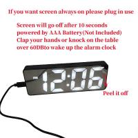 Reloj De Alarma Digital Con Control De Voz Temperatura Fecha 2 Alaramas Modo Nocturno USB Reloj De Mesa 12/24H LED Siempre Encendido - details 2