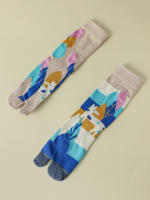 Calcetines De Joven Para Mujer Diseño Divertido Y Coloreado Con Puño Split Algodón Poliéster Spandex Medio Tobillo Estilo Harajuku AB Tabi Calcetines - details 19