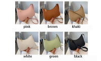 Bolso De Hombro Para Mujer En PU De Color Sólido Bolso Armpit Casual Diario Para Compras Y Uso Diario Bolsa De Mano Para Chicas - details 1