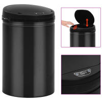 vidaXL Cubo de Basura con Sensor Automático 30 L Acero Inoxidable Papelera Color Plateado,  Negro, y mas - details 1