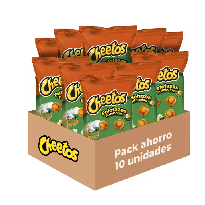 Cheetos Pelotazos - Snack Crujiente de Maíz con Sabor a Queso, Pack de 10 Bolsas del Delicioso e Irresistible Aperitivo de Maíz, Total: 10 x 130g = 130 g - 1
