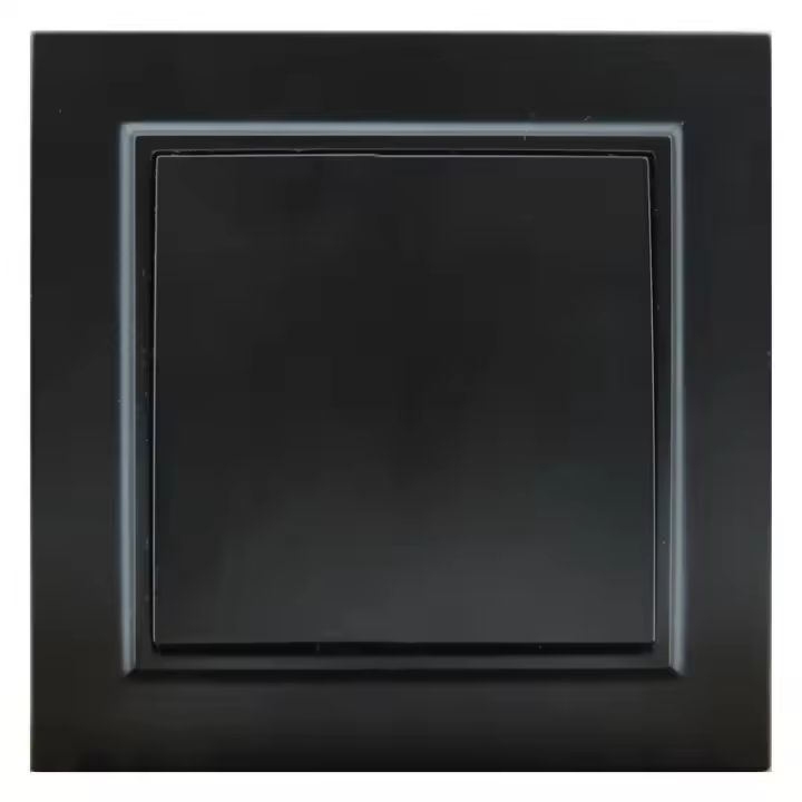 IluminaShop - Interruptor Empotrable Simple Negro Marco Incluido IP20 Serie wLine - 1