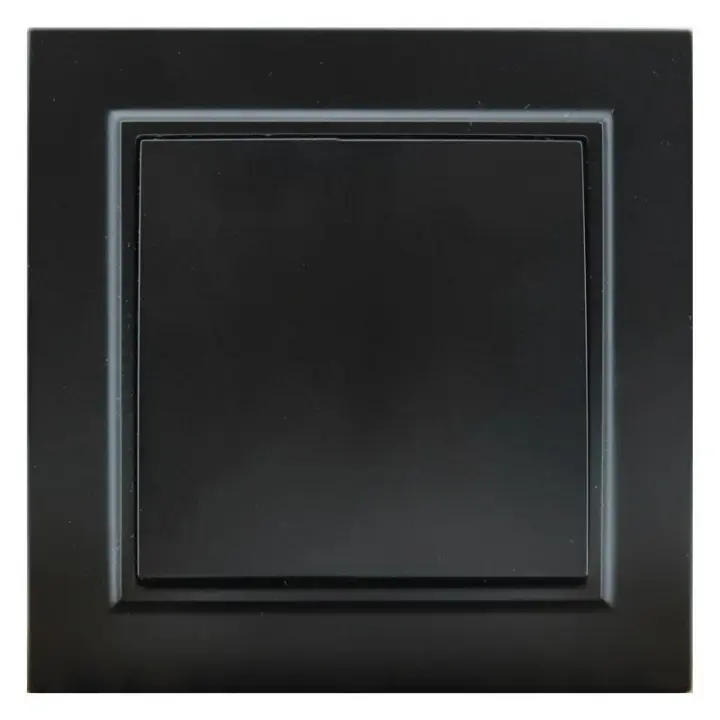 IluminaShop - Interruptor Empotrable Simple Negro Marco Incluido IP20 Serie wLine - 1
