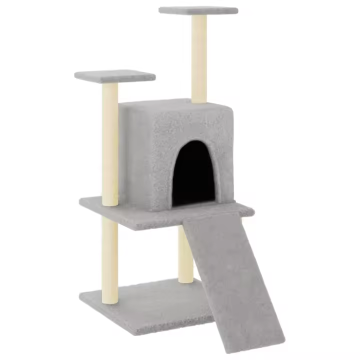 Rascador para Gatos con postes de ISAL gris Claro 110 cm - 1