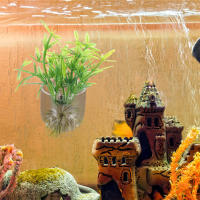 8 Pcs Planta Acuática Colgante Para Acuario Con Agujero Y Peso Copos De Nieve De Acrílico Decoración Para Tanque De Peces - details 6