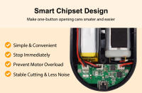 DEEWAZ Abrepatas Eléctrico Recargable Para Lata De Alimentos Automático Y Eco-amigable Con Cabezal De Acero Inoxidable Negro - details 6