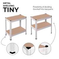 Ociodual Estanteria Metalica Tiny Blanca, Estante Ideal para Hogar, Estanterias Trastero, Muebles, Oficina, Estanterias Almacenaje Divisible, Sin Tornillos, 240kg, 4 Baldas MDF, 150x60x30cm - details 4