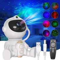 Proyector De Luz Ambiental Astronauta Estelar Proyección De Nébula Y Ondas De Agua Para Dormitorio Luz Noturna Con Dibujos Animados - details 1