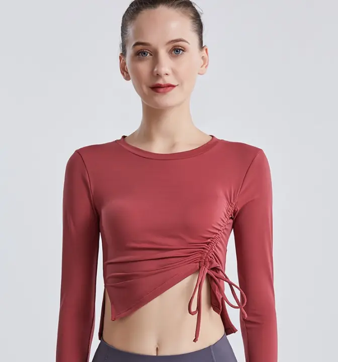 Deportivo Top Mujer manga Largo, ajustado con Lasso y Cordón, elástico y elegante - 1