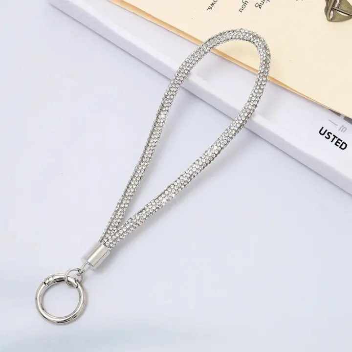 Lanyard De Lujo Para Móvil Con Diamantes Llavero De Cadena De Equipaje Colgante DIY Antipérdida Para Adultos Material De Poliéster - 1