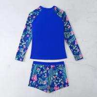 Traje De Baño De Dos Piezas Para Mujer 2024 Con Estampado De Surf Y Flores Long Sleeve Racerback Vest Y Cross Back Spandex Nylon - details 13