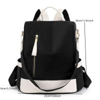Mochila De Mujer Impermeable De Tela Oxford Con Costuras Antirrobo Con Cierre De Cremallera En La Espalda Para Viajes Casuales Y Escolares - details 21