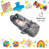 LUTODY - Mochila portátil para bebés con cuna cambiador de pañales, bolsillo térmico para biberones, plegable e impermeable - Ideal para cargar teléfono móvil, tablet y más dispositivos - details 3