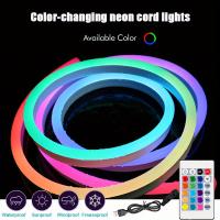 Tira De Lámparas LED Neón Inteligente RGB Flexible Control Remoto Luz De Fondo Para TV Decoración De Hogar Y Exterior Impermeable 1/3/5m - details 3