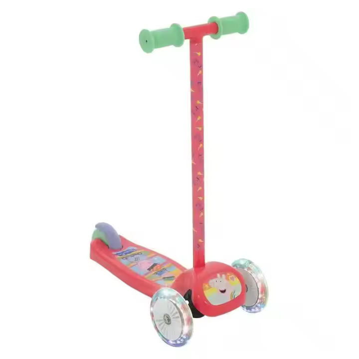 Patinete de tres ruedas Peppa Pig con luces LED 914D00189 DEQUBE - 1