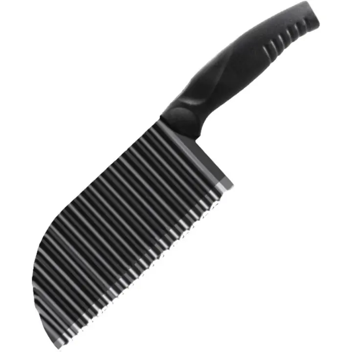 Cortador de papas fritas arruga Herramienta de corte ondulado de acero inoxidable Cortador de cuchilla ondulada vegetal para verduras Patatas Cebollas - 1