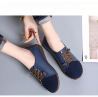Zapatos De Mujer Nuevos 2024 Primavera Cuero Genuino Antideslizantes Planos Con Cordones Mocasines De Talla Grande Oxford Casual Para Mujer - details 1