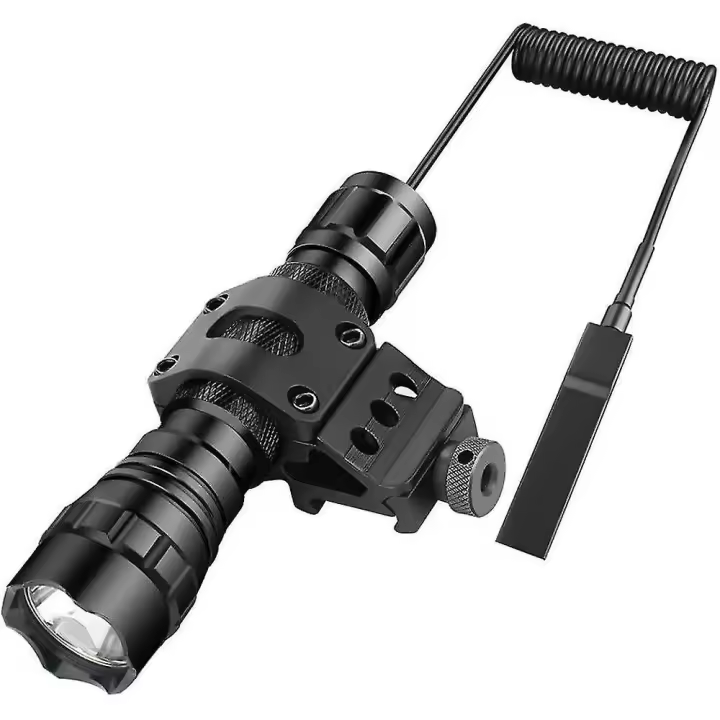 Tactical Led Flashlight With High Lumens, Water Resistance, Switch Strap, 1 Rechargeable Batteries And Charger For Hunting And Camping - 1