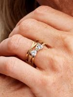 Pandora - Anillo with brilliant Lasso y Banda Cruzada-Baño de Oro de 14K - details 1