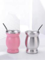 Taza De Té De Goura Natural Mate Doble Aislamiento Con Bombilla Juego De Taza De Té De Acero Inoxidable Ecológico 240ML - details 4