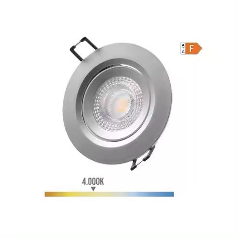 EDM Downlight LED Empotrable Redondo 5W 4000K Luz Día Cromo Ø9cm - EDM - 31632  Iluminación Interior Downlights - 1