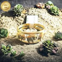 Sortija / Anillo doble Aro de Elefantes Talla 20 Oro 18 Kilates (750 m/m) con Certificado de Calidad - details 0
