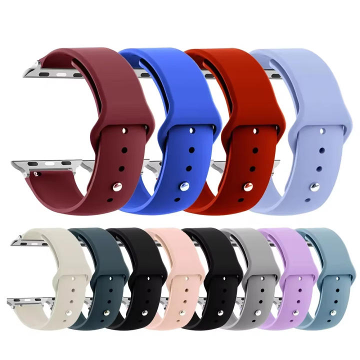 Correa De Silicona Para Apple Watch Compatible Con Series 9 8 7 6 5 4 3 SE Ultra 2 Tamaños 45mm 44mm 42mm 49mm 40mm 41mm 38mm Accesorios Para Reloj iWatch