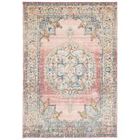 vidaXL Alfombra de interior/exterior diseño vintage ARBIZU 140x200 cm Color Rosa,  Multicolor,  Gris claro y mas Alfombras de área  Alfombra de Piso para Sala de Estar Dormitorio Habitación Salón - details 0