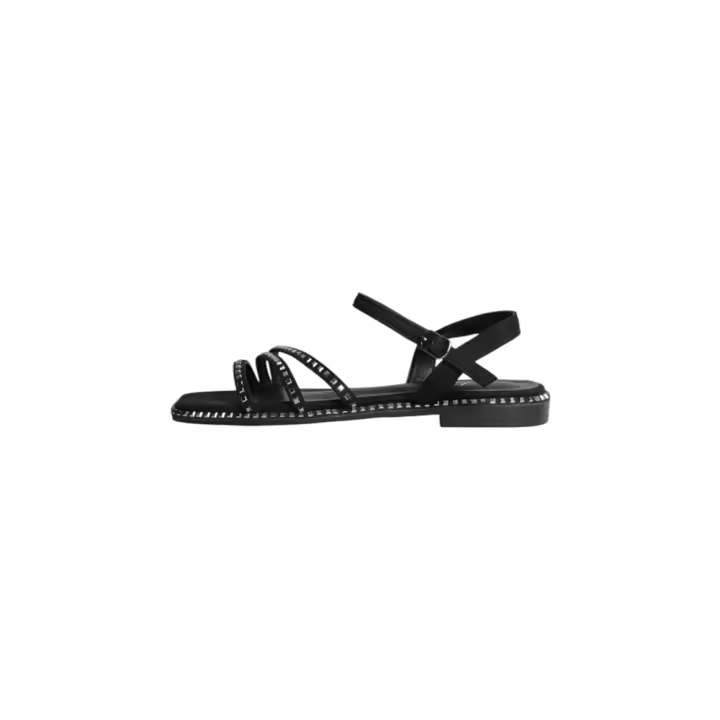 Isteria 25067 Sandalias Planas Mujer Negro - 1