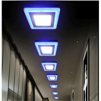 Lámpara Panel LED De Techo Revestido 6W 9W 16W 24W Luz De Decoración Para El Hogar Cambio De Color Azul Y Blanco Redondo Y Cuadrado - details 10