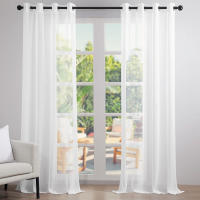 Vivid Torral - Pack 2 Visillos Confeccionados Translúcido Efecto Lino, Elegante, Decoración 140 x 260 cm (unidad) 8 Ojales/Argollas (Contiene 2 Unidades) - details 4