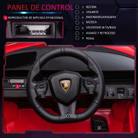 HOMCOM Coche Eléctrico Lamborghini SIAN 12V para Niños de +3 Años con Mando a Distancia Apertura de Puerta Música MP3 USB y Faros 3-8 km/h 108x62x40 cm - details 5