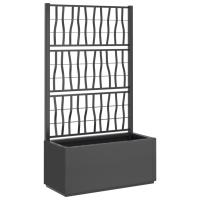 vidaXL Jardinera con enrejado PP 80x36x140 cm Color enrejado blanco,  enrejado gris oscuro,  enrejado marrón claro y mas - details 1