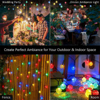 Luces Solares De Cristal Con 8 Modos Para Decoración De Navidad Y Exterior Cadena De Luces Faeiritas De 5M/7M/12M Garlands LED - details 7