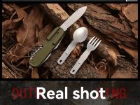 Cuchillo Y Fork De Acero Inoxidable Plegable 7en1 Para Alimentos Múltiples Funciones Para Camping Viajes Y Pícnic En Exteriores - details 6